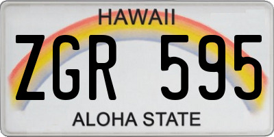 HI license plate ZGR595