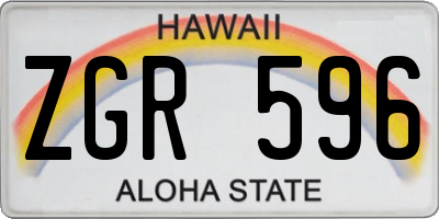 HI license plate ZGR596