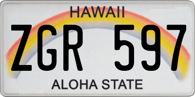 HI license plate ZGR597