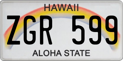 HI license plate ZGR599