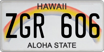HI license plate ZGR606