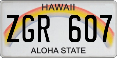 HI license plate ZGR607