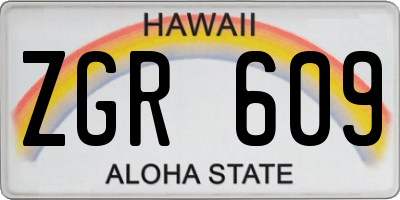 HI license plate ZGR609