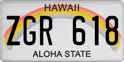 HI license plate ZGR618