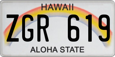 HI license plate ZGR619