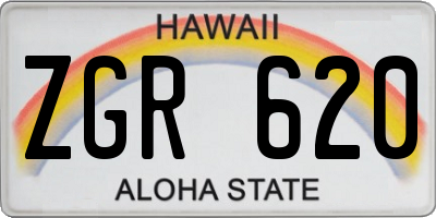 HI license plate ZGR620