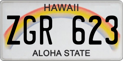 HI license plate ZGR623