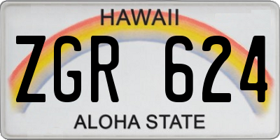 HI license plate ZGR624