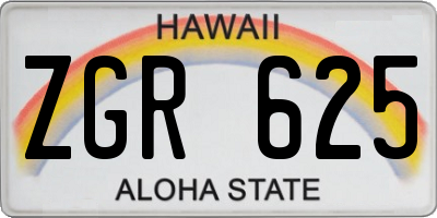HI license plate ZGR625