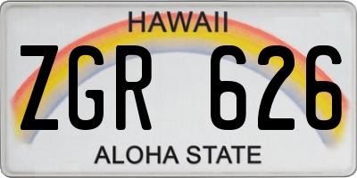 HI license plate ZGR626