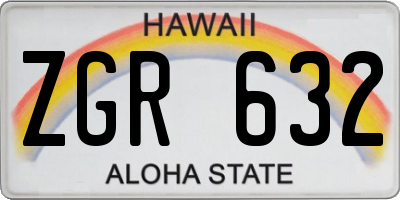 HI license plate ZGR632