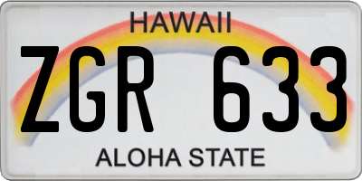 HI license plate ZGR633