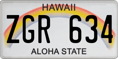 HI license plate ZGR634