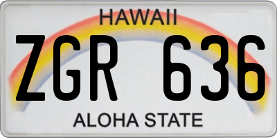 HI license plate ZGR636