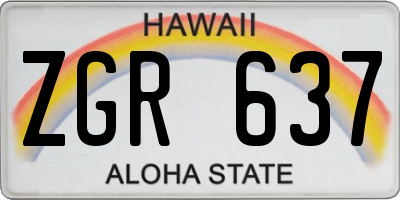 HI license plate ZGR637