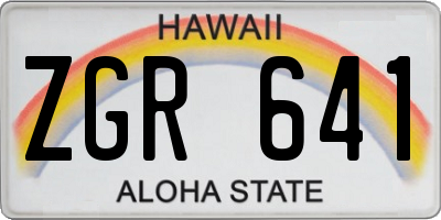 HI license plate ZGR641