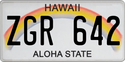 HI license plate ZGR642