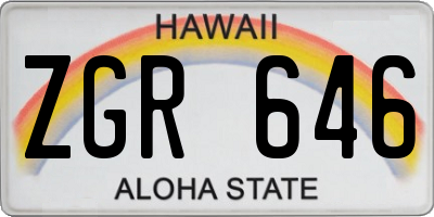 HI license plate ZGR646