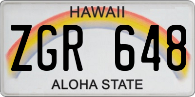 HI license plate ZGR648