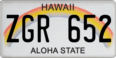 HI license plate ZGR652