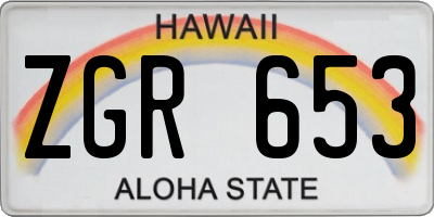 HI license plate ZGR653