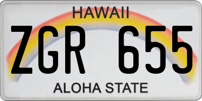 HI license plate ZGR655
