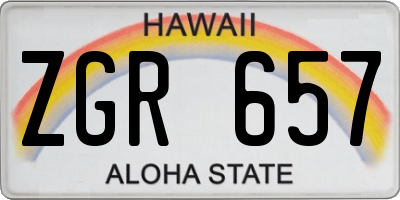 HI license plate ZGR657