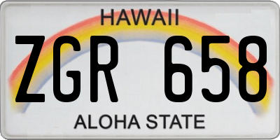 HI license plate ZGR658