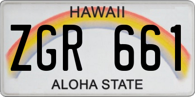 HI license plate ZGR661