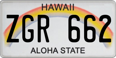 HI license plate ZGR662