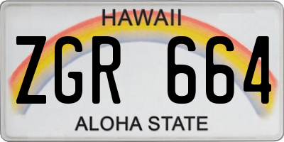 HI license plate ZGR664