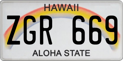 HI license plate ZGR669