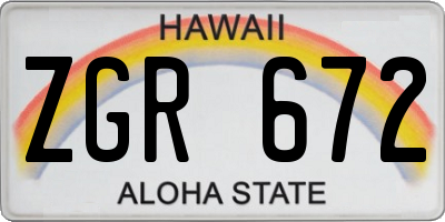 HI license plate ZGR672