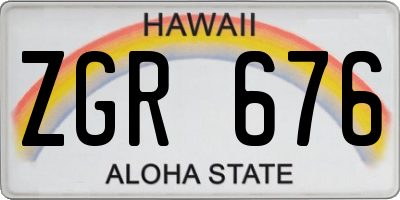 HI license plate ZGR676
