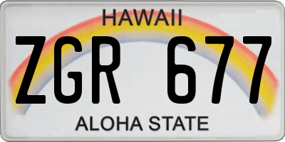 HI license plate ZGR677