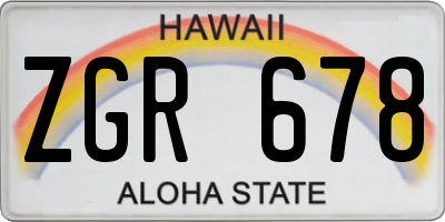 HI license plate ZGR678