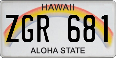 HI license plate ZGR681