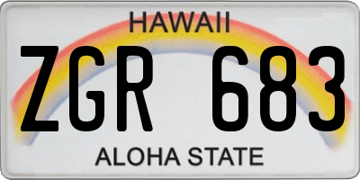 HI license plate ZGR683