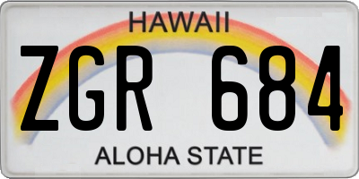 HI license plate ZGR684