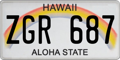 HI license plate ZGR687