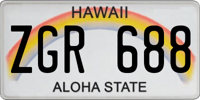 HI license plate ZGR688
