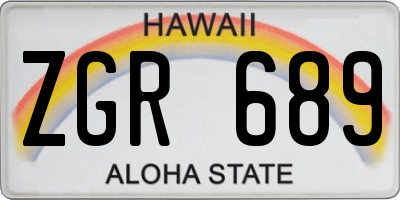 HI license plate ZGR689