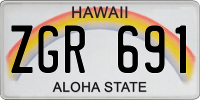 HI license plate ZGR691