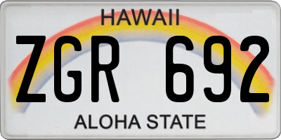 HI license plate ZGR692