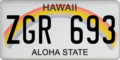 HI license plate ZGR693