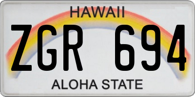 HI license plate ZGR694