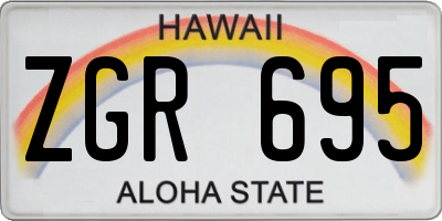 HI license plate ZGR695
