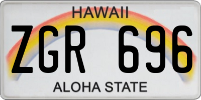 HI license plate ZGR696