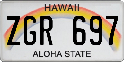 HI license plate ZGR697