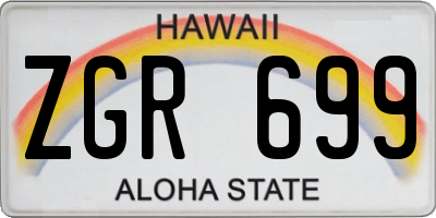 HI license plate ZGR699